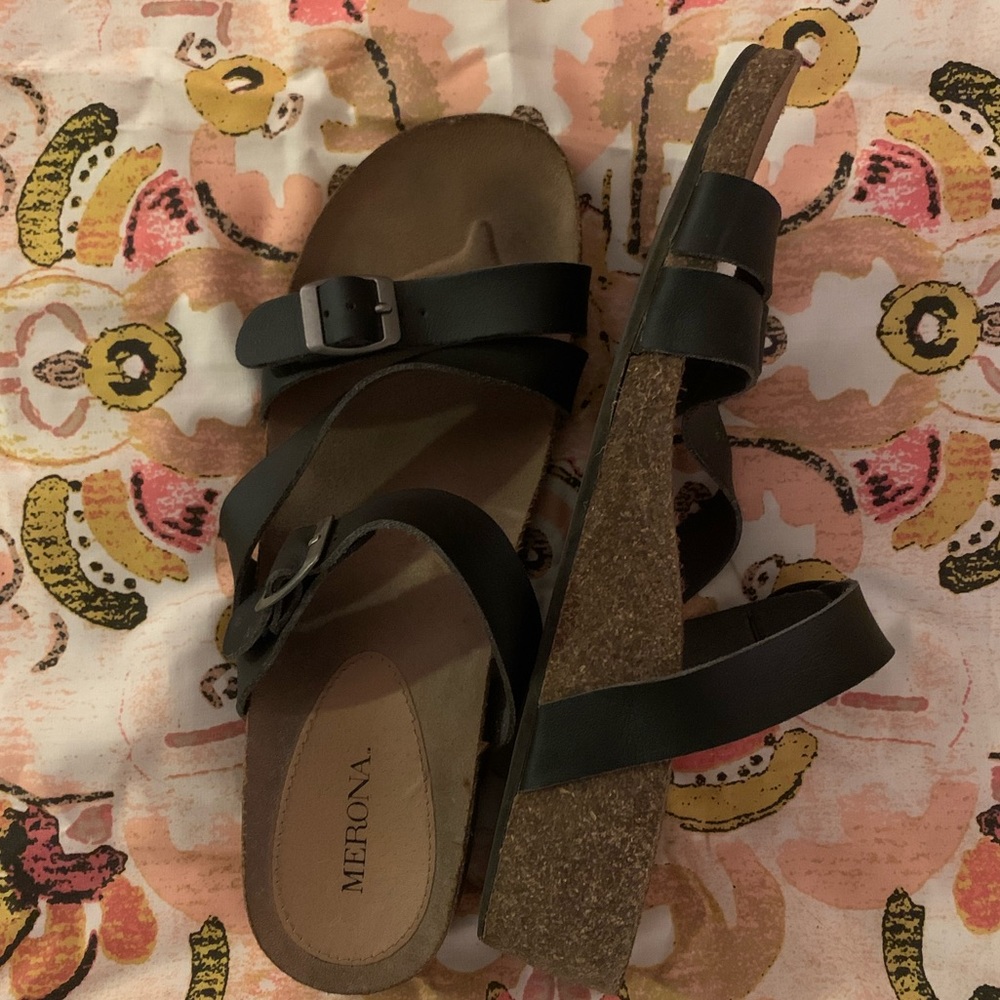 Black strapped sandals